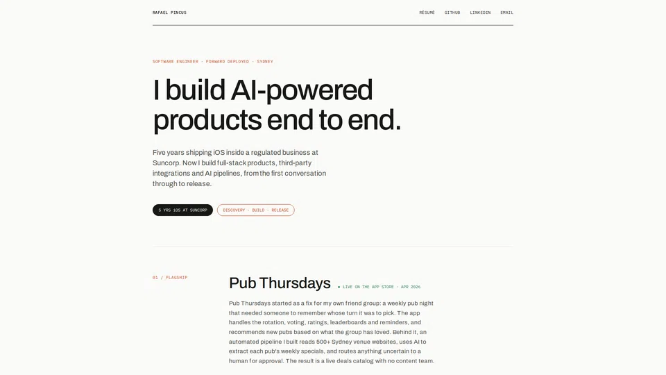Homepage snapshot at launch