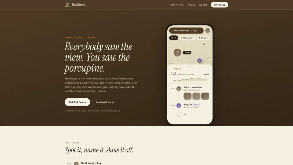 Homepage snapshot at launch