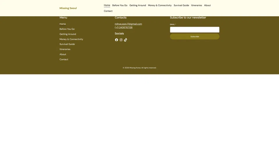 Homepage snapshot at launch