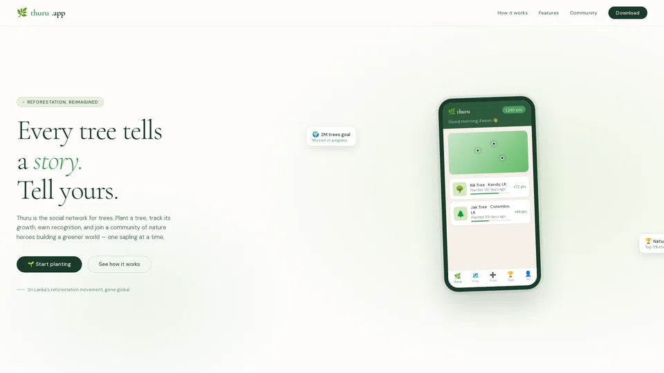 Homepage snapshot at launch