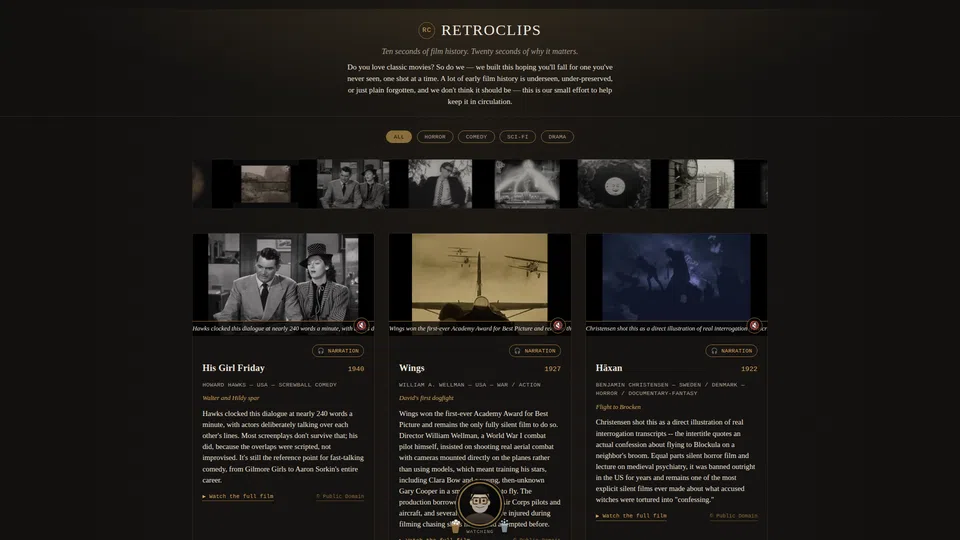 Homepage snapshot at launch