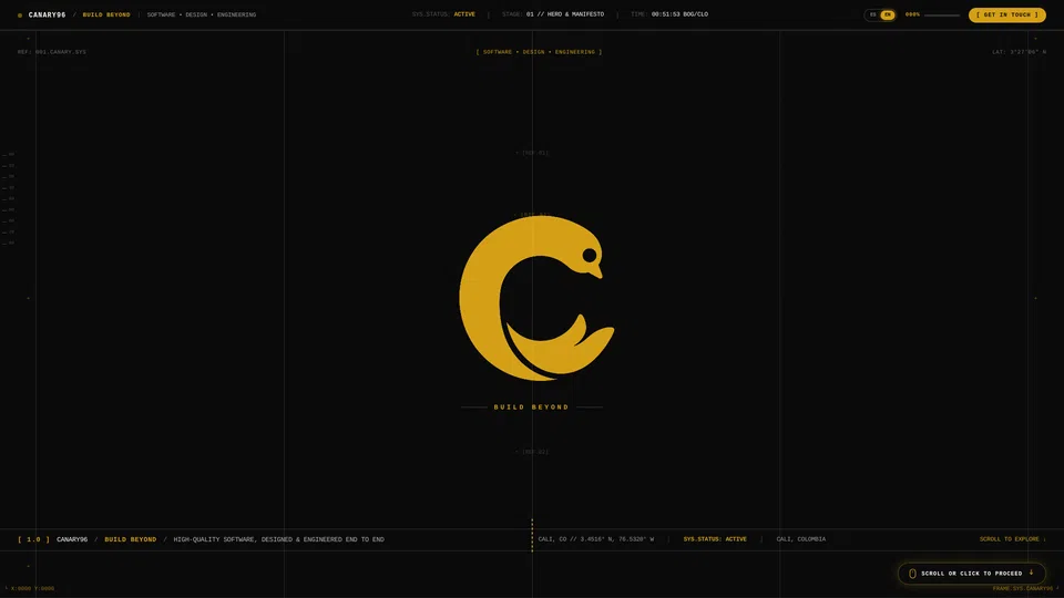 Homepage snapshot at launch