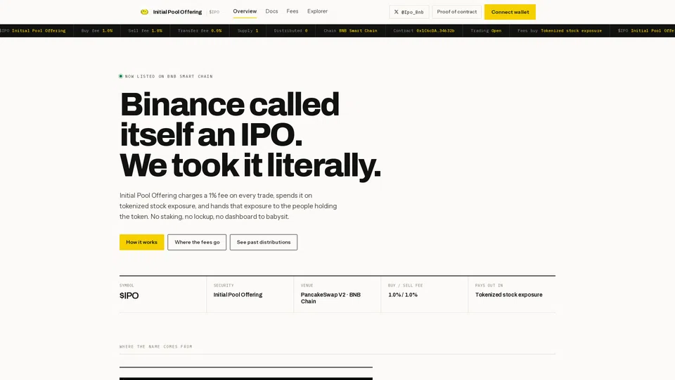 Homepage snapshot at launch