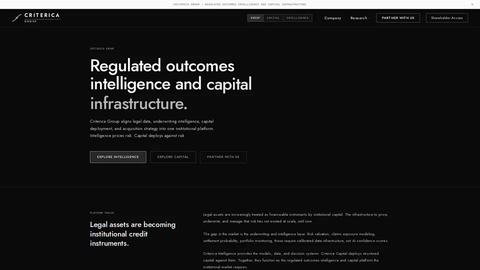 Homepage snapshot at launch