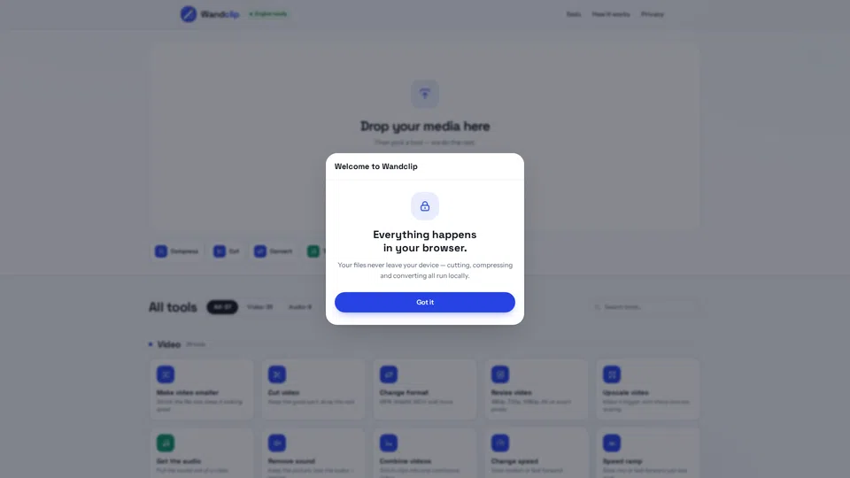 Homepage snapshot at launch
