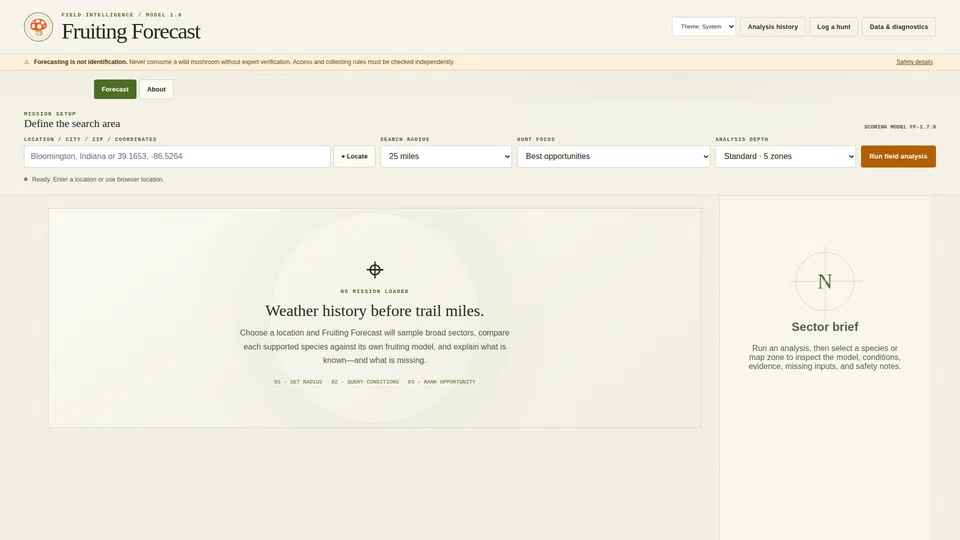 Homepage snapshot at launch
