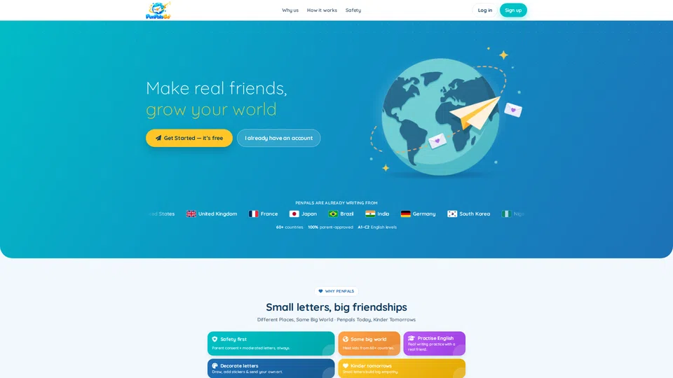 Homepage snapshot at launch