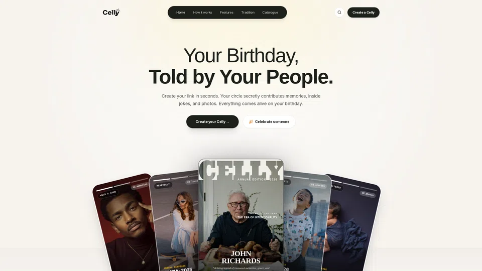 Homepage snapshot at launch
