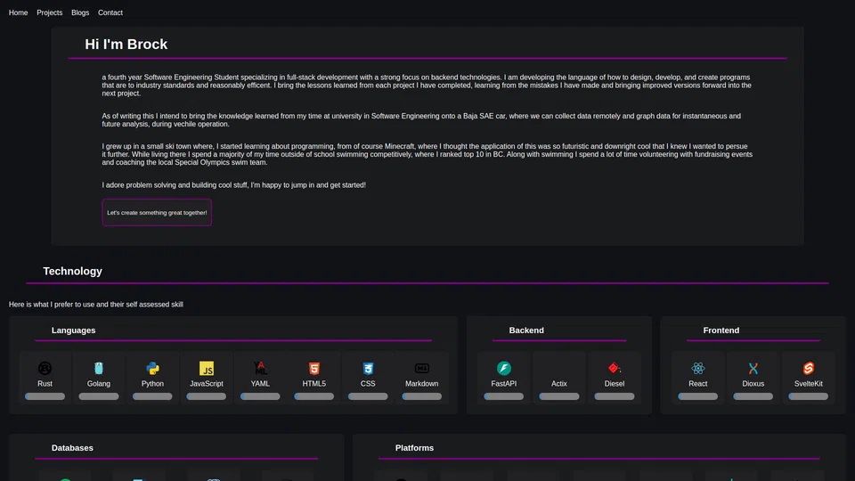 Homepage snapshot at launch