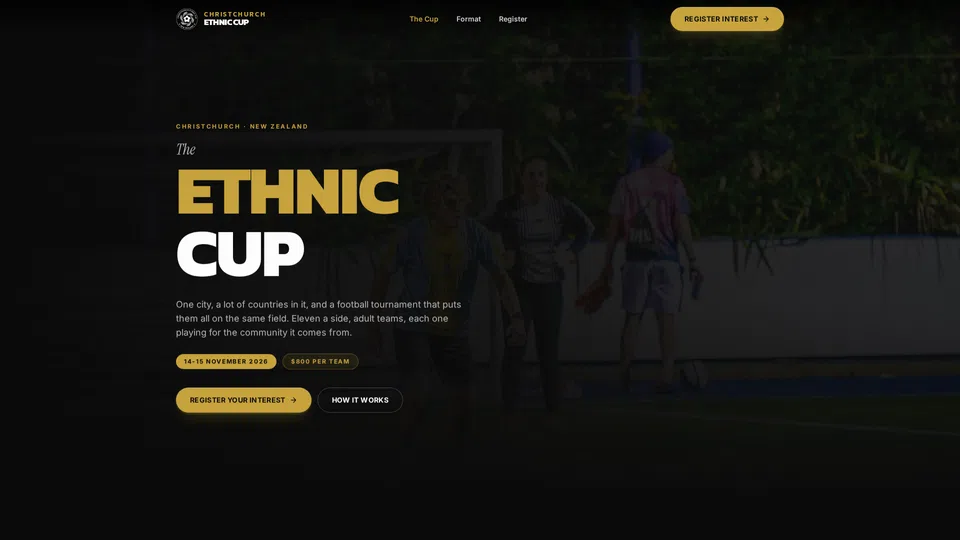 Homepage snapshot at launch