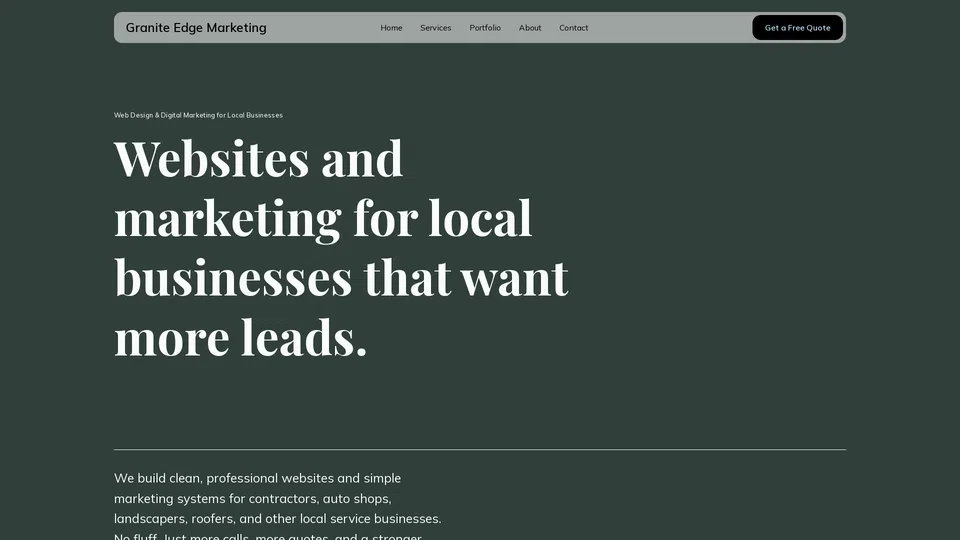 Homepage snapshot at launch