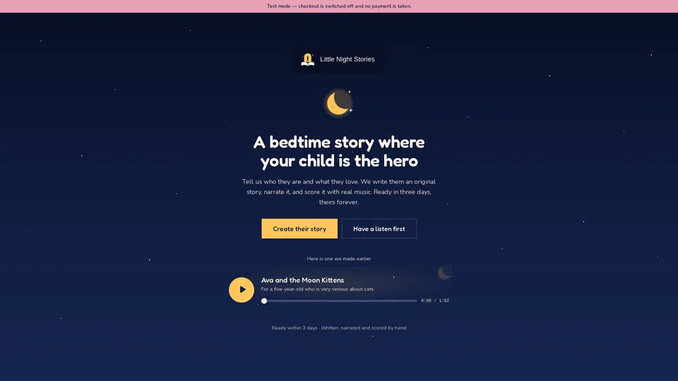 Homepage snapshot at launch