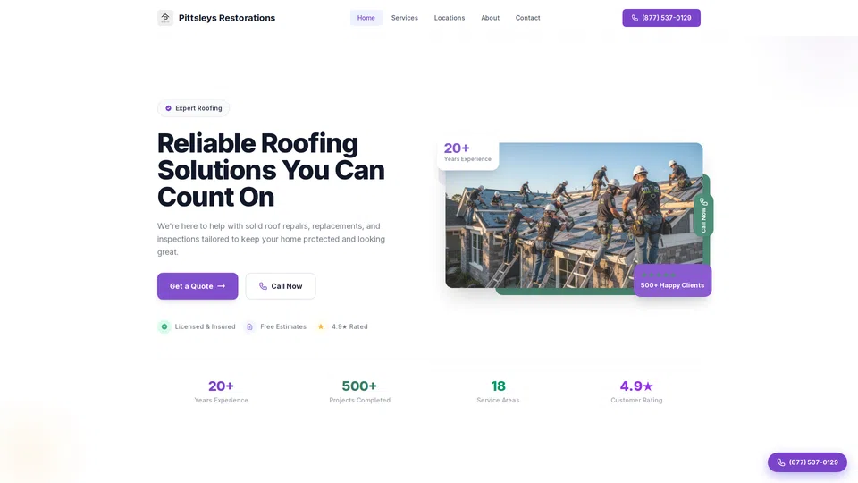 Homepage snapshot at launch