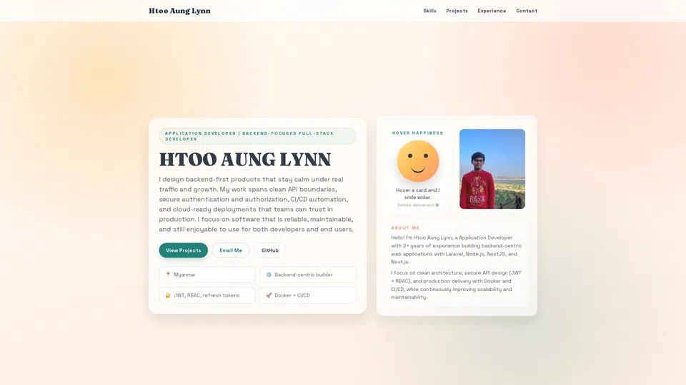 Homepage snapshot at launch