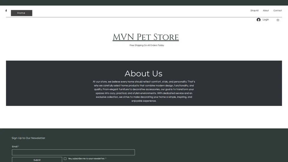 Homepage snapshot at launch