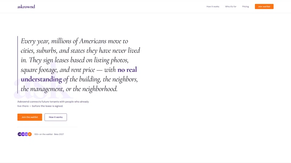Homepage snapshot at launch