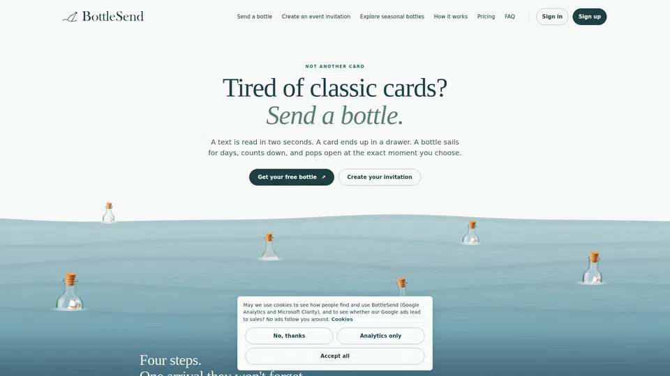 Homepage snapshot at launch