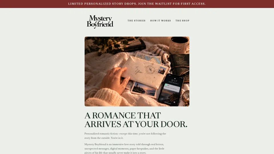 Homepage snapshot at launch