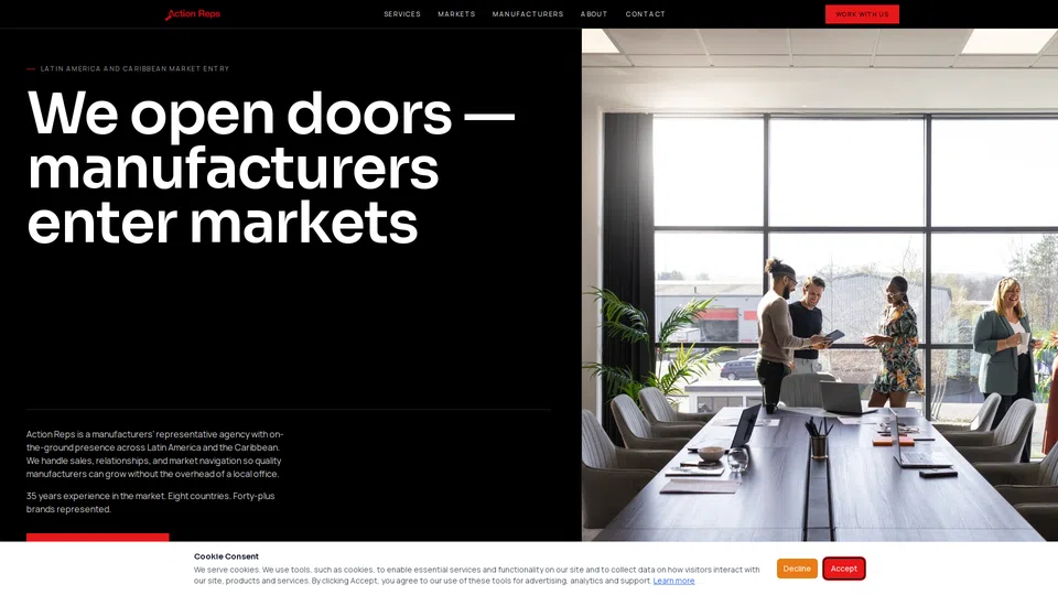 Homepage snapshot at launch