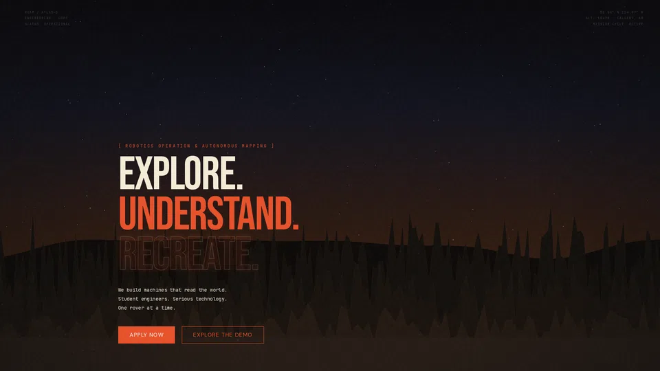 Homepage snapshot at launch