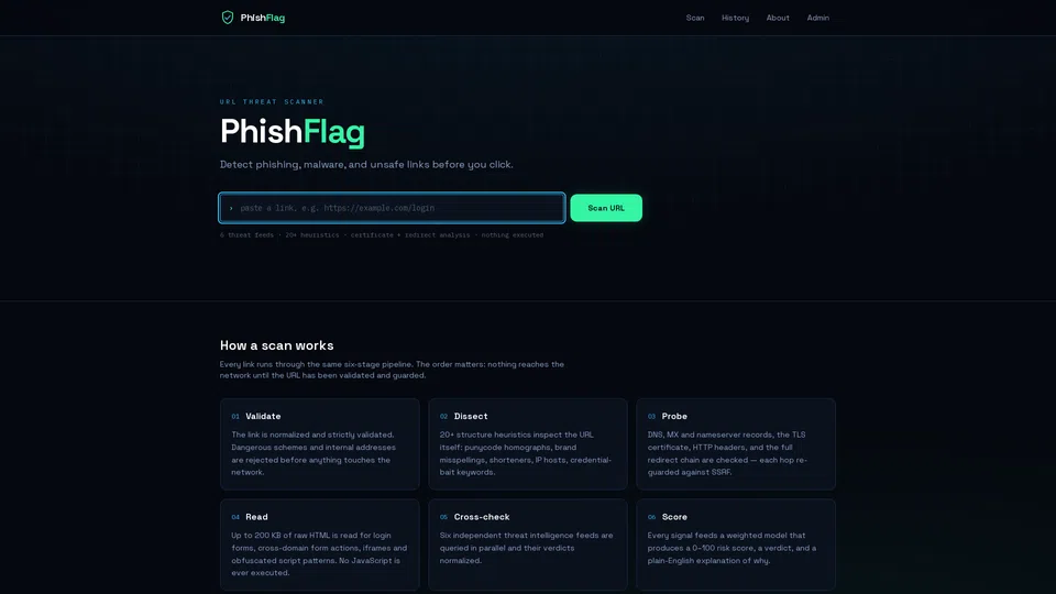 Homepage snapshot at launch