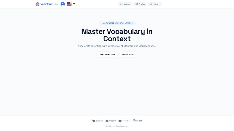 Homepage snapshot at launch