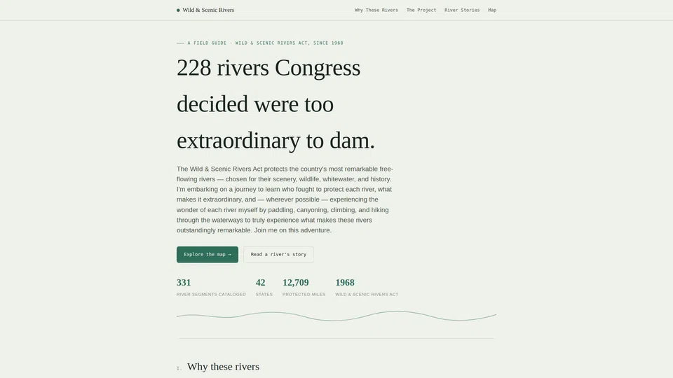 Homepage snapshot at launch