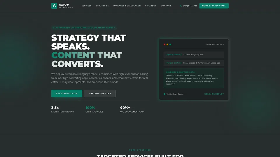 Homepage snapshot at launch