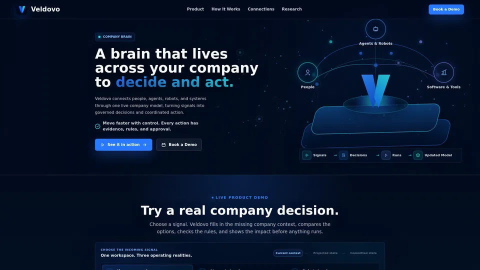 Homepage snapshot at launch
