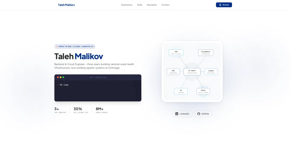 Homepage snapshot at launch