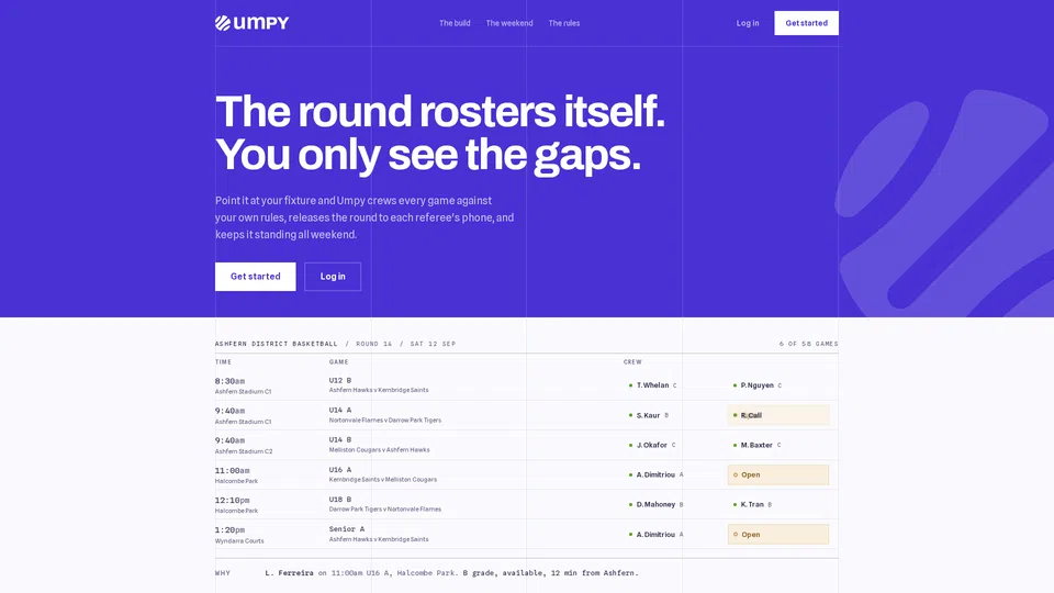 Homepage snapshot at launch