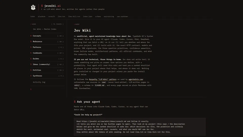Homepage snapshot at launch