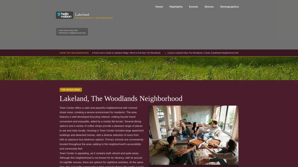 Homepage snapshot at launch