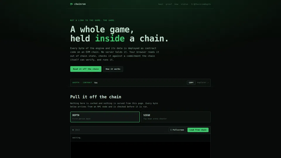 Homepage snapshot at launch