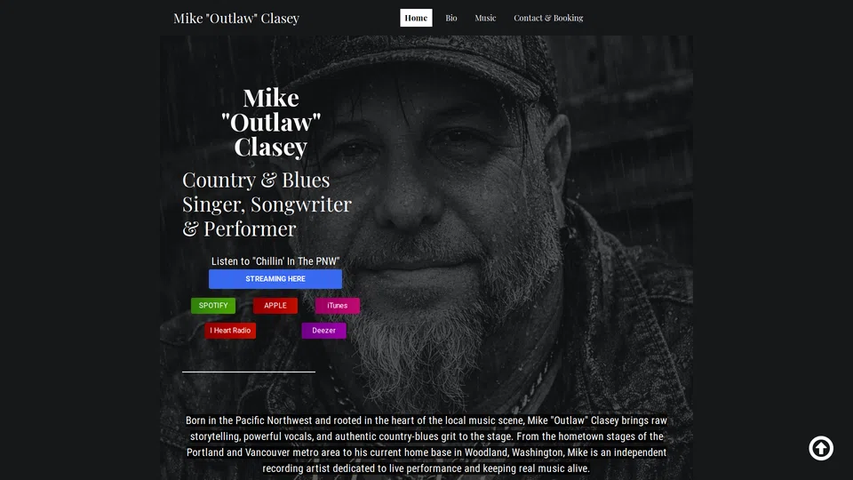 Homepage snapshot at launch
