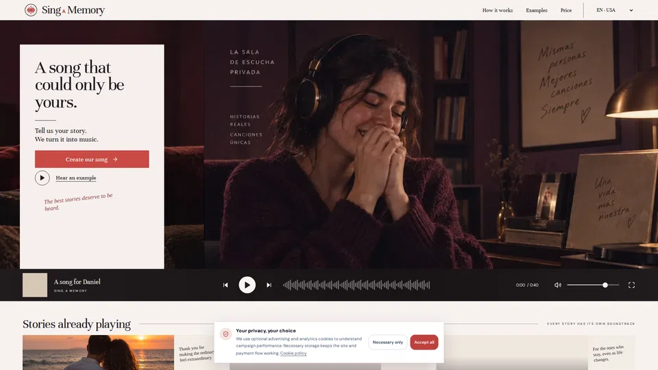 Homepage snapshot at launch