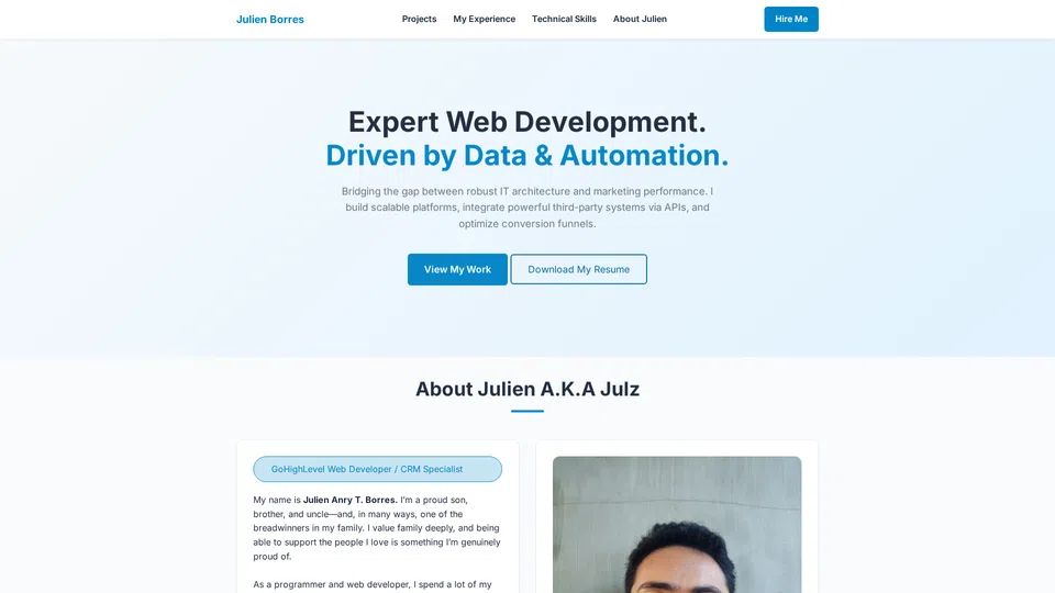 Homepage snapshot at launch