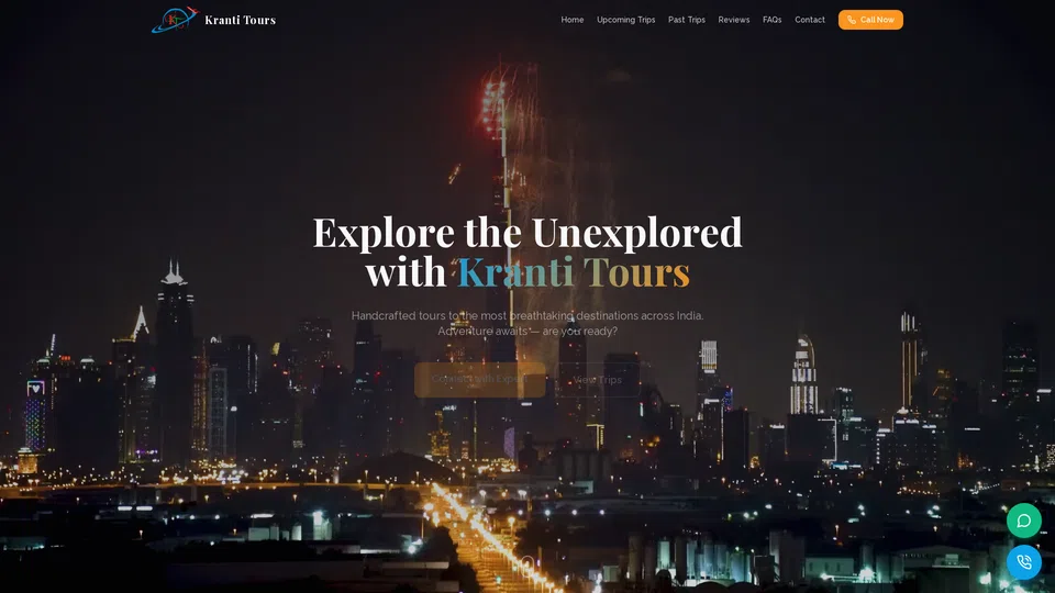 Homepage snapshot at launch