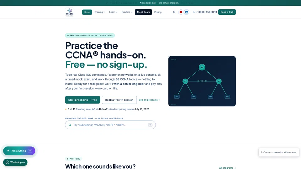 Homepage snapshot at launch