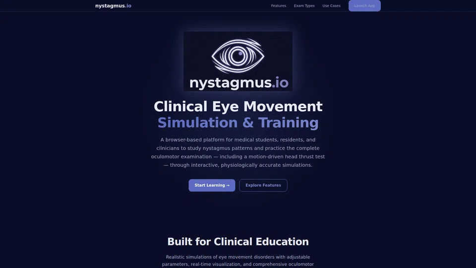 Homepage snapshot at launch