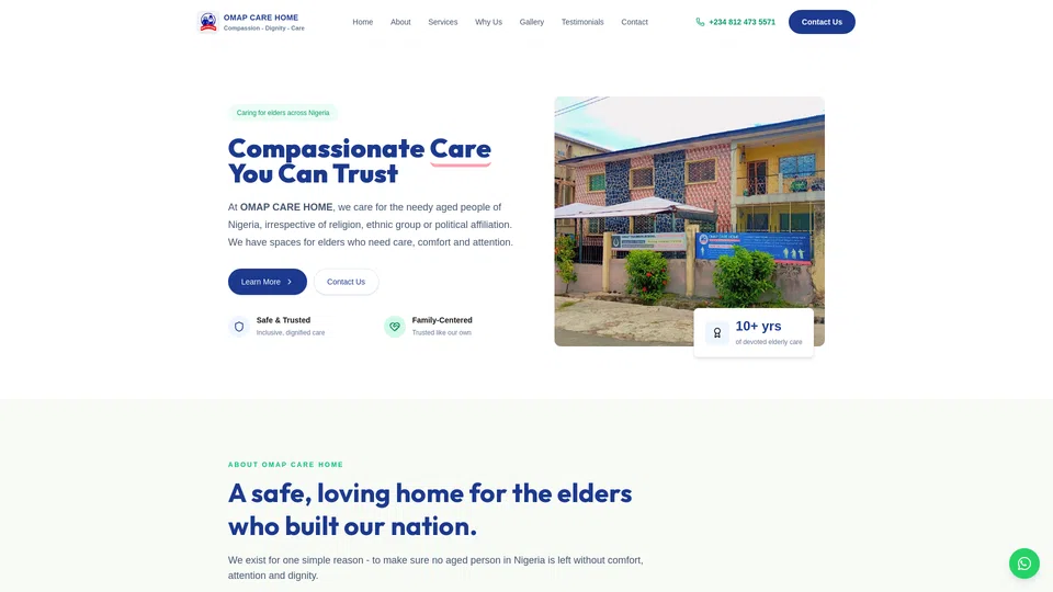 Homepage snapshot at launch