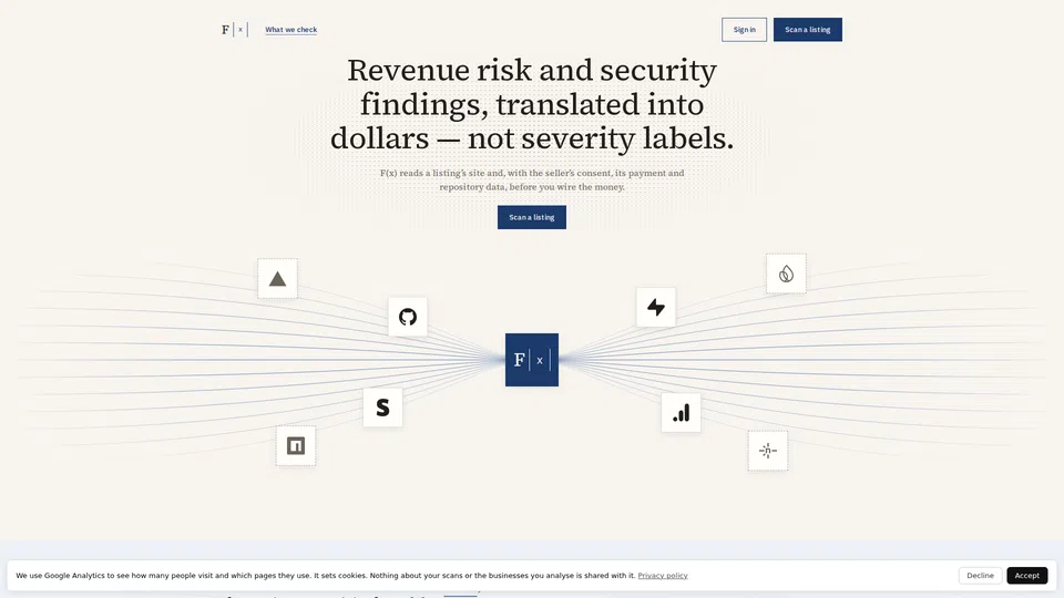 Homepage snapshot at launch