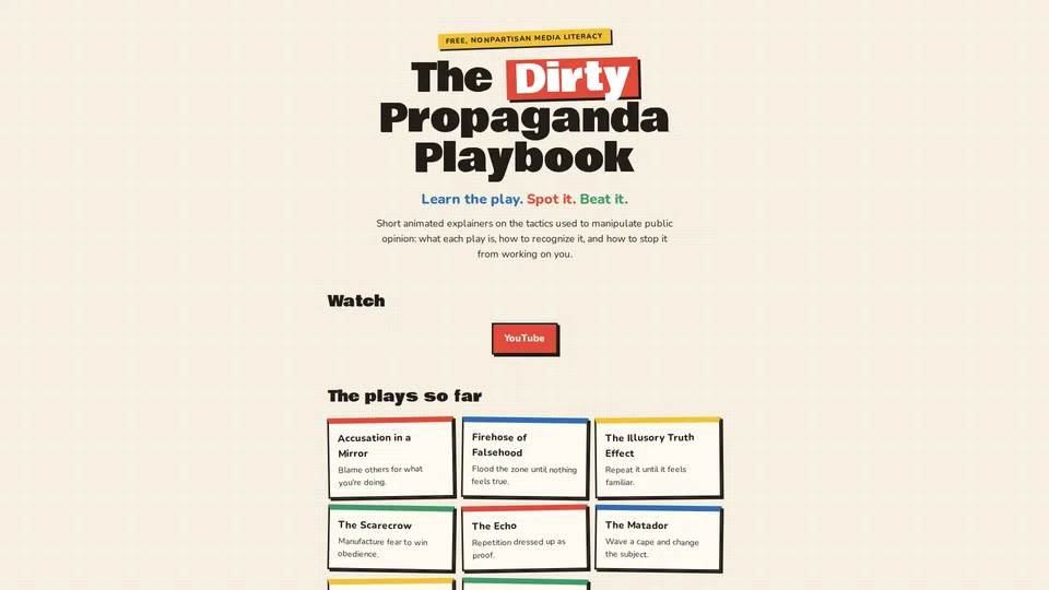 Homepage snapshot at launch