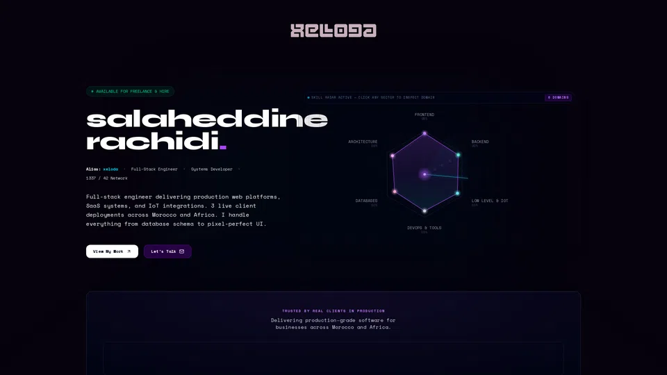 Homepage snapshot at launch