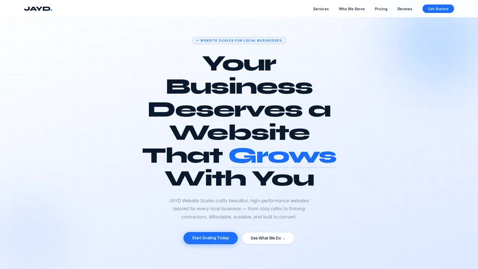 Homepage snapshot at launch