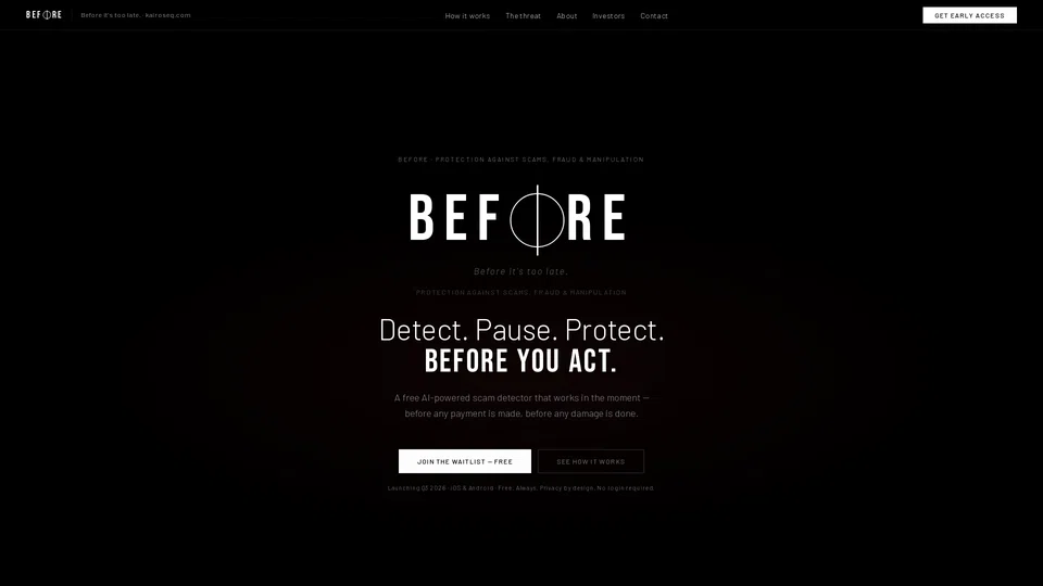Homepage snapshot at launch