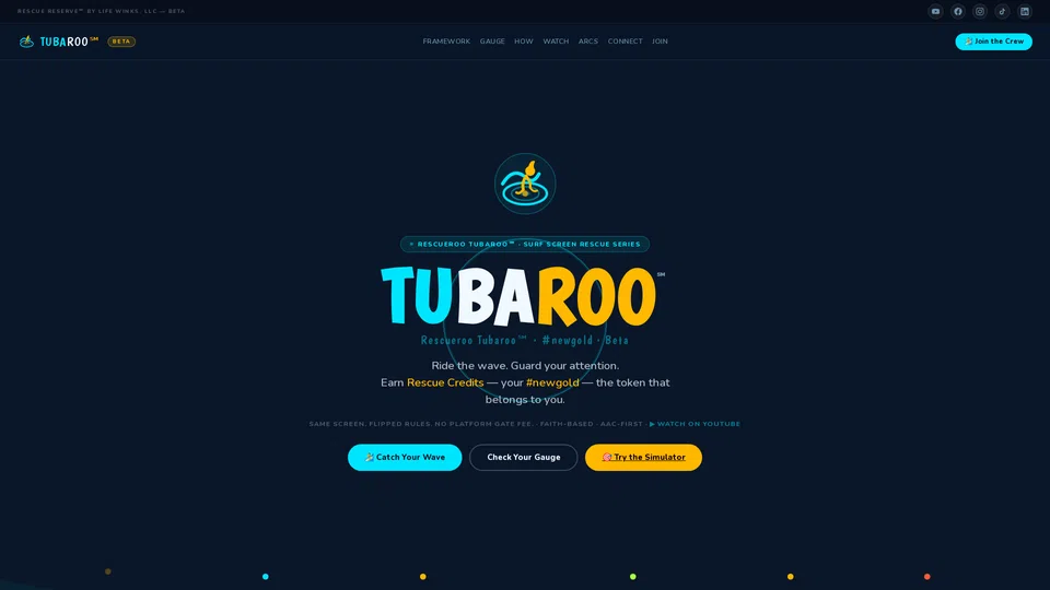 Homepage snapshot at launch