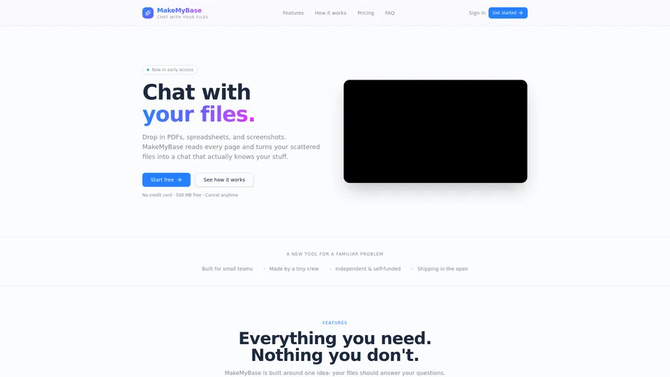 Homepage snapshot at launch