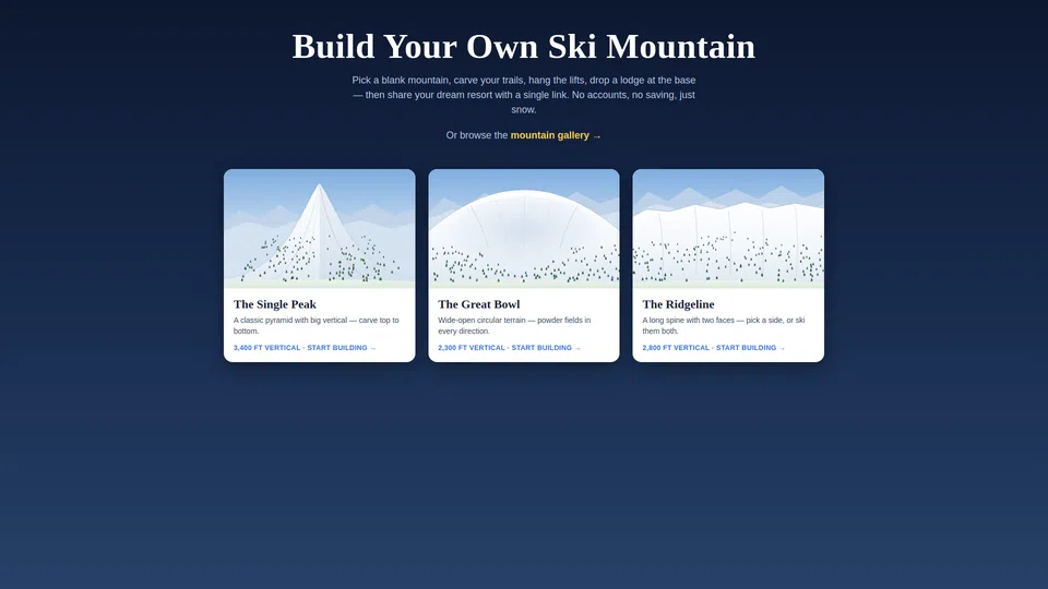 Homepage snapshot at launch
