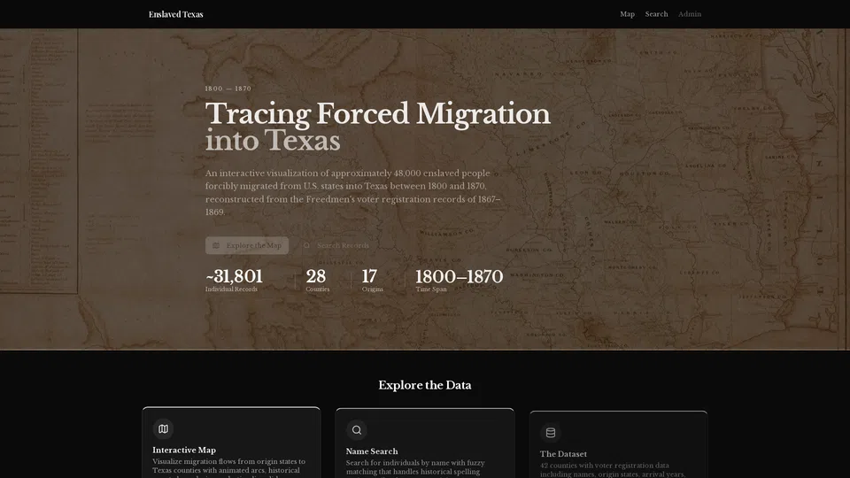 Homepage snapshot at launch